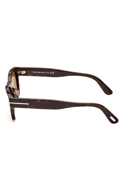 Shop Tom Ford 54mm Square Sunglasses In Dark Havana / Brown