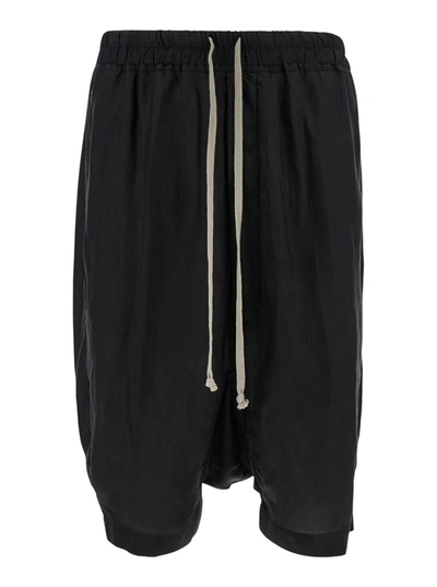 Shop Rick Owens Rick's Pods' Trousers With Black Low Crotch In Rayon Man