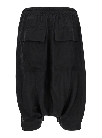 Shop Rick Owens Rick's Pods' Trousers With Black Low Crotch In Rayon Man