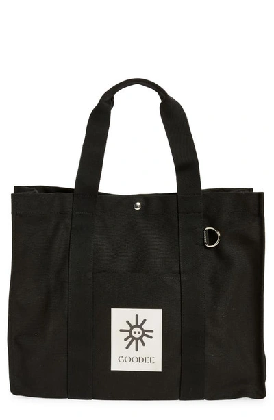 Shop Goodee Medium Bassi Recycled Pet Canvas Market Tote In Black