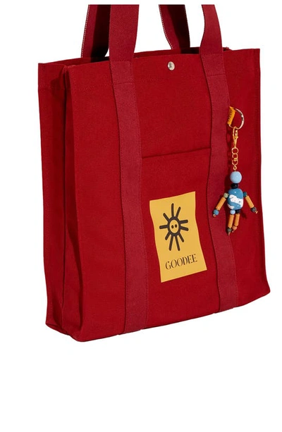 Shop Goodee Bassi Recycled Pet Canvas Market Tote In Red