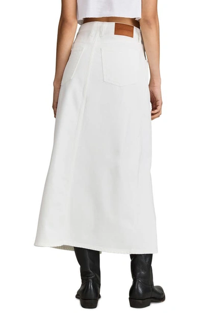 Shop Lucky Brand Front Slit Denim Maxi Skirt In Bright White