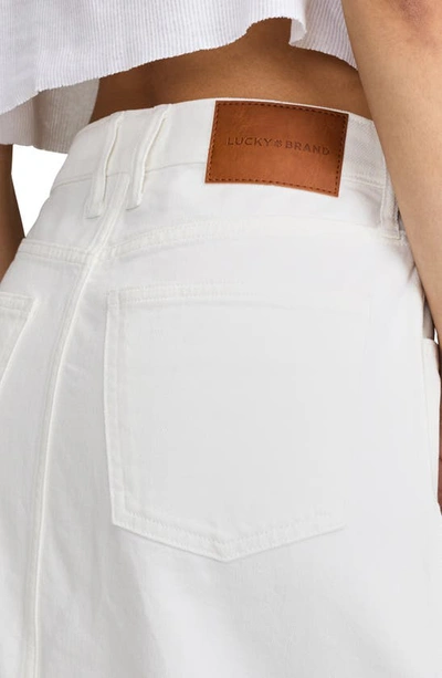 Shop Lucky Brand Front Slit Denim Maxi Skirt In Bright White