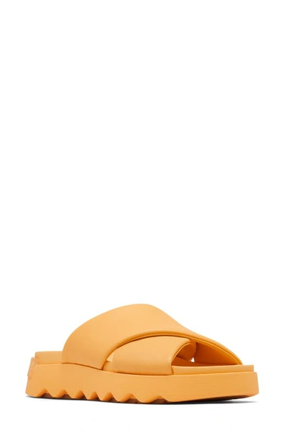 Shop Sorel Vibe Slide Sandal In Yellow Ray/ Gum 17