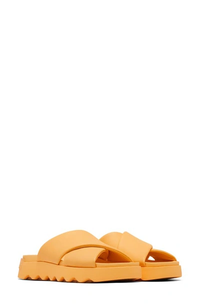 Shop Sorel Vibe Slide Sandal In Yellow Ray/ Gum 17