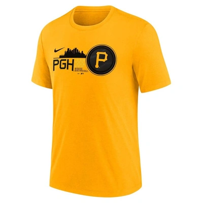 Shop Nike Gold Pittsburgh Pirates City Connect Tri-blend T-shirt