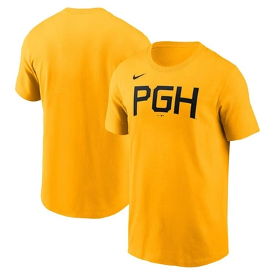 Shop Nike Gold Pittsburgh Pirates City Connect Wordmark T-shirt