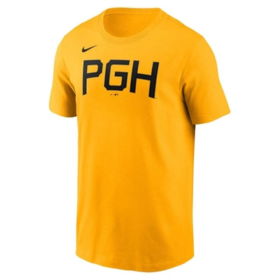 Shop Nike Gold Pittsburgh Pirates City Connect Wordmark T-shirt