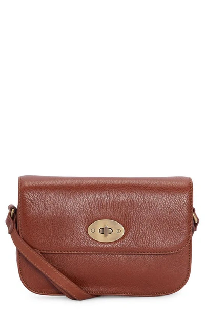 Shop Barbour Isla Leather Crossbody Bag In Brown