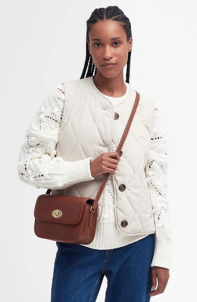 Barbour Isla Leather Crossbody Bag In Brown