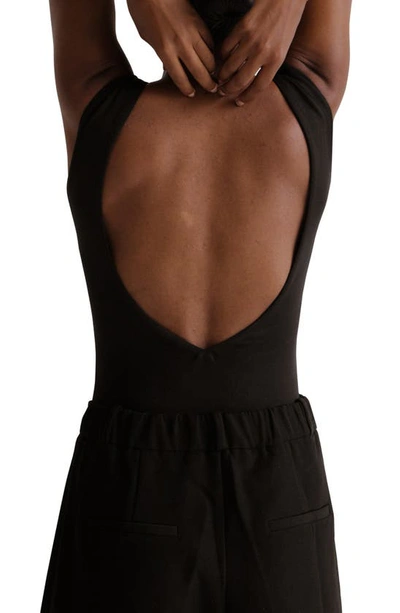 Shop Re Ona Deep V-back Bodysuit In Black