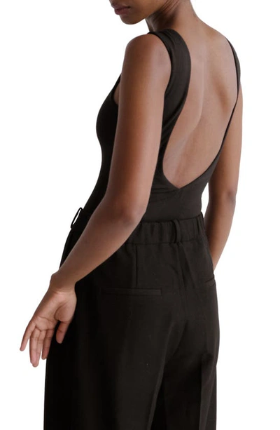 Shop Re Ona Deep V-back Bodysuit In Black