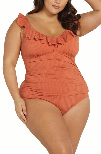 Shop Artesands Diminuendo Manet One-piece Swimsuit In Coral