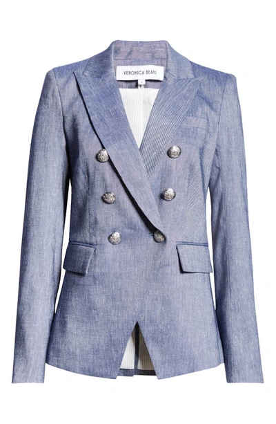 Shop Veronica Beard Miller Dickey Jacket In Blue Melange