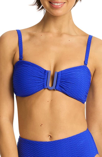 Shop Sea Level U-bar Bikini Top In Cobalt