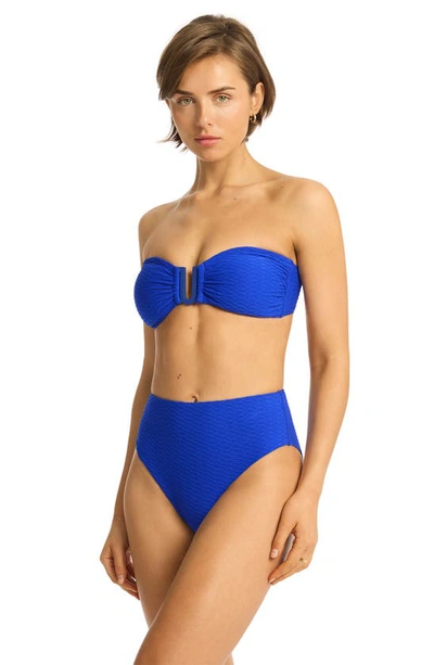 Shop Sea Level U-bar Bikini Top In Cobalt