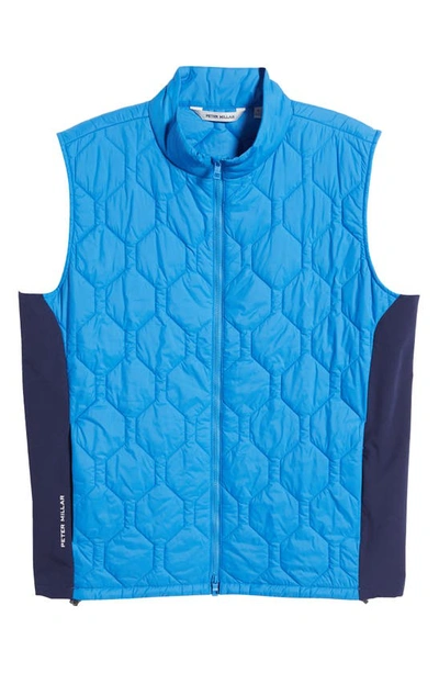 Shop Peter Millar Blitz Water Resistant Onion Quilted Nylon Vest In Cape Blue/ Navy