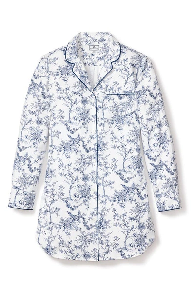 Petite Plume Timeless Toile Long Sleeve Nightshirt In White