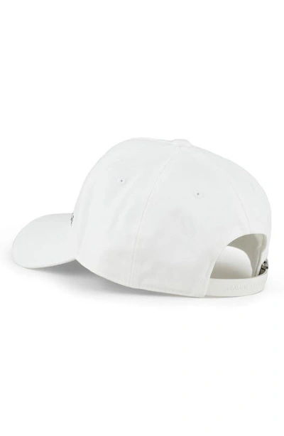 Shop Armani Exchange Embroidered Logo Adjustable Baseball Cap In White