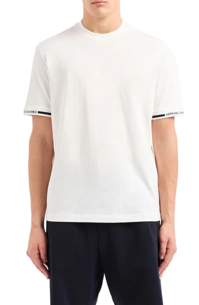 Shop Armani Exchange Heavy Cotton T-shirt In Off White
