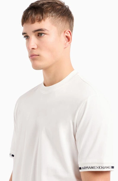 Shop Armani Exchange Heavy Cotton T-shirt In Off White