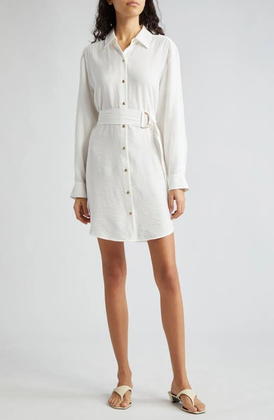 Shop Ramy Brook Berkley Long Sleeve Shirtdress In Ivory