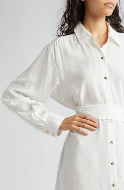 Shop Ramy Brook Berkley Long Sleeve Shirtdress In Ivory