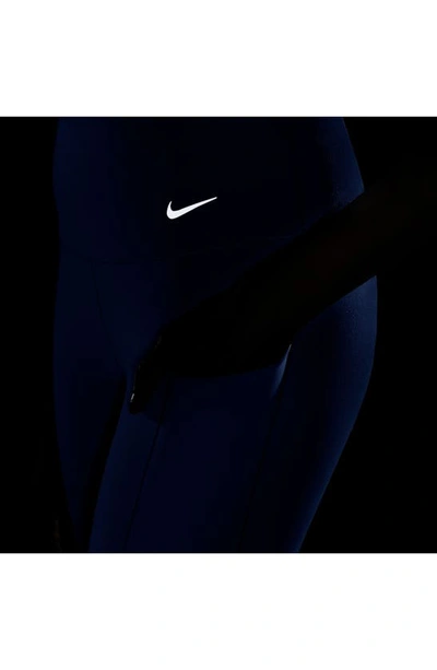 Shop Nike Universa Medium Support High Waist 7/8 Leggings In Hyper Royal/ Black