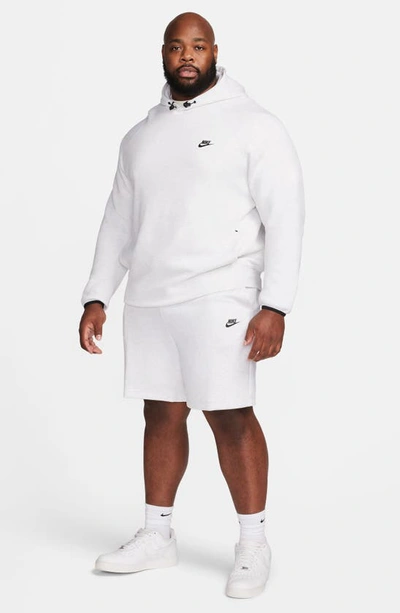 Shop Nike Tech Fleece Sweat Shorts In Birch Heather/ Black