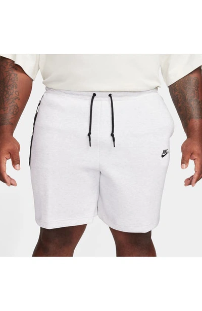 Shop Nike Tech Fleece Sweat Shorts In Birch Heather/ Black