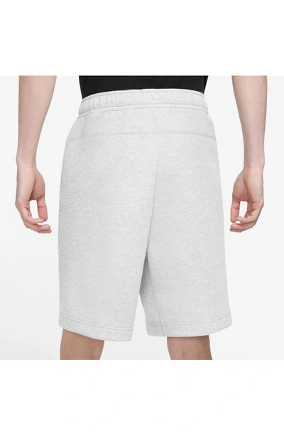 Shop Nike Tech Fleece Sweat Shorts In Birch Heather/ Black