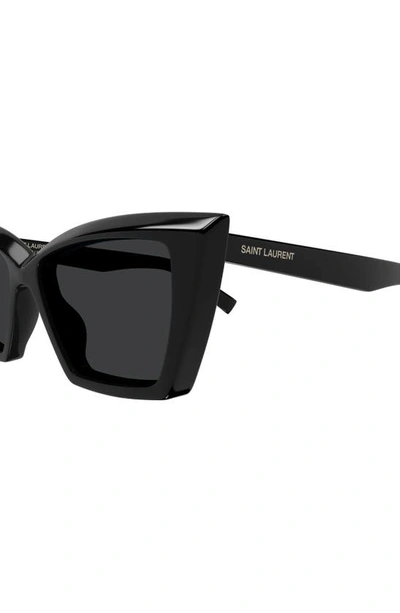Shop Saint Laurent 54mm Cat Eye Sunglasses In Black