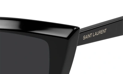 Shop Saint Laurent 54mm Cat Eye Sunglasses In Black