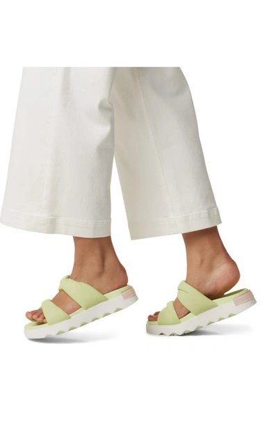 Shop Sorel Viibe Twist Slide Sandal In Luminous Lime/ Whitened Pink