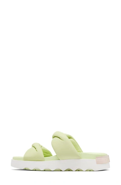 Shop Sorel Viibe Twist Slide Sandal In Luminous Lime/ Whitened Pink