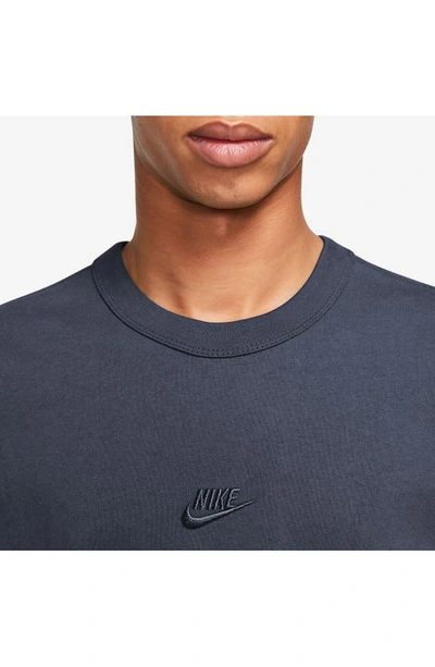 Shop Nike Premium Essential Cotton T-shirt In Thunder Blue