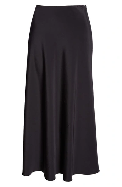 Lafayette 148 New York Bias Cut Silk Stretch Crêpe De Chine Skirt In Black
