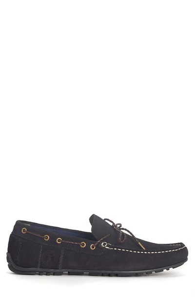Shop Barbour Jenson Driving Shoe In Navy Suede