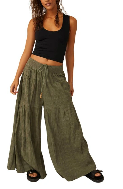 Shop Free People Free-est In Paradise Wide Leg Pants In Dried Basil