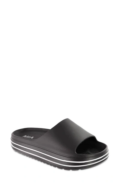 Shop Mia Porsha Slide Sandal In Black/ White