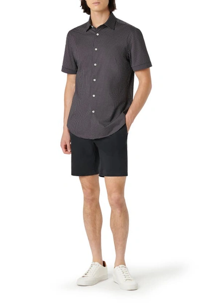 Bugatchi Miles Ooohcotton® Pin Dot Short Sleeve Button-up Shirt In Black
