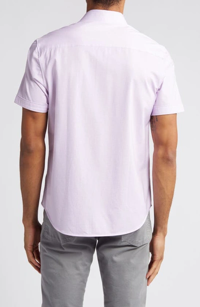 Shop Bugatchi Miles Ooohcotton® Pin Dot Short Sleeve Button-up Shirt In Pink