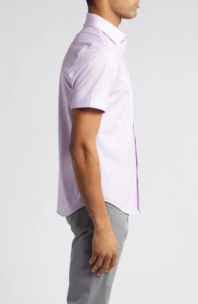 Bugatchi Men's Ooohcotton Miles Pin Dot Cotton-blend Short-sleeve Shirt In Pink