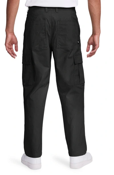 Shop Nike Club Stretch Cotton Cargo Pants In Black/ Black