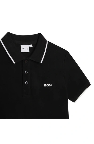 Shop Bosswear Kids' Tipped Cotton Polo In 09b-black
