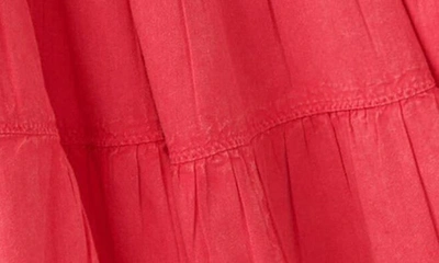 Free People Full Swing Tiered Cotton Blend Midi Skirt In Dragonfruit Sorbet