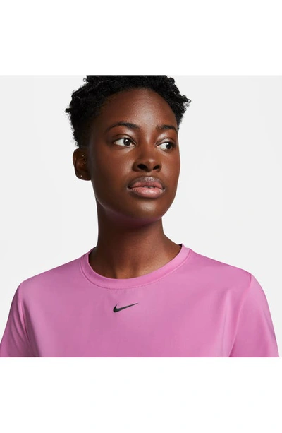 Shop Nike One Classic Dri-fit Training Crop Top In Playful Pink/ Black