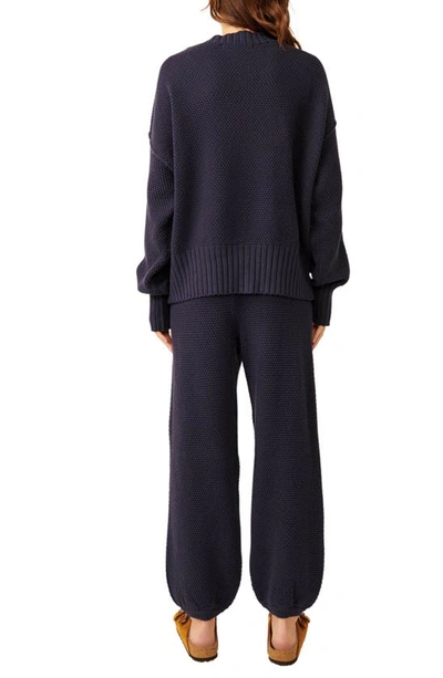 Shop Free People Hailee Waffle Stitch Cardigan & Pants In Peacoat
