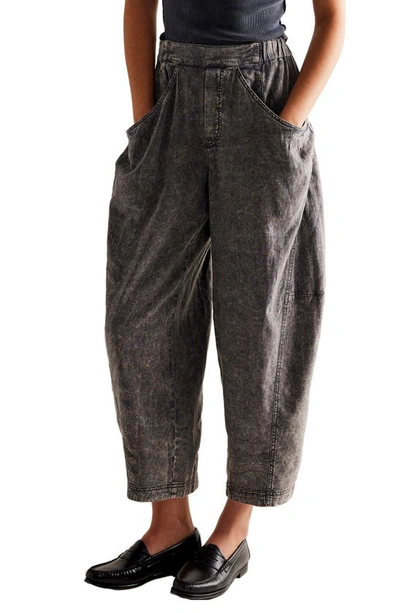 Shop Free People High Road Pull-on Linen Blend Barrel Pants In Dried Basil