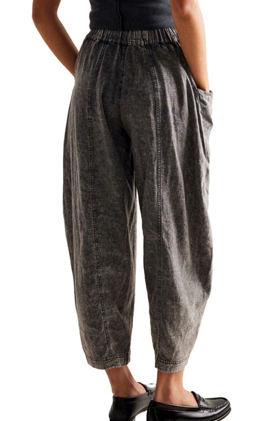 Shop Free People High Road Pull-on Linen Blend Barrel Pants In Dried Basil